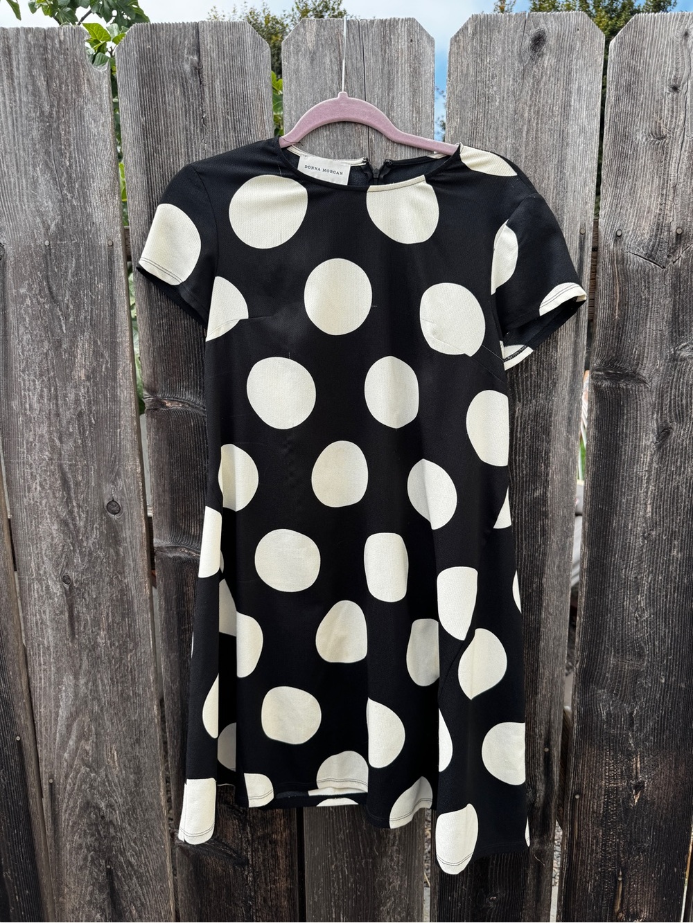 Donna Morgan Black Mini Dress with White Polka Dots